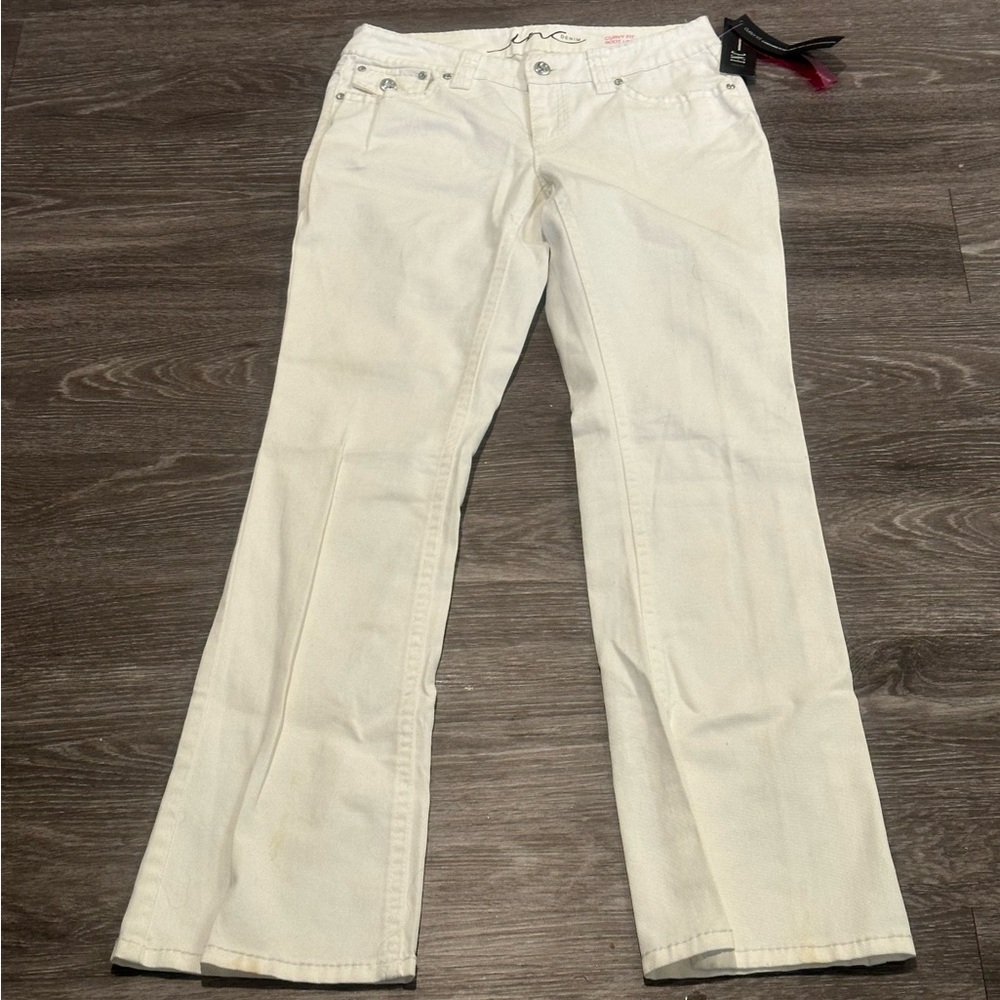 INC International Concepts Flare Jeans in White